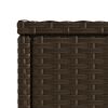 vidaXL Garten-Beistelltisch mit Glasplatte Braun 58x27,5x55 cm Rattan