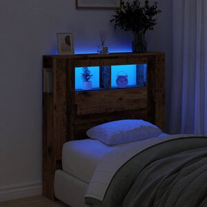 vidaXL LED-Kopfteil Altholz-Optik 100x18,5x103,5 cm Holzwerkstoff