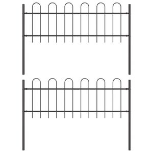 vidaXL Gartenzaun BOXTEL 2 stk. 3,4 x 0,6 m Pulverbeschichteter Stahl