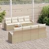 vidaXL Gartensofa-set mit Speicher 9 pcs Beige und Creme Poly-Rattan