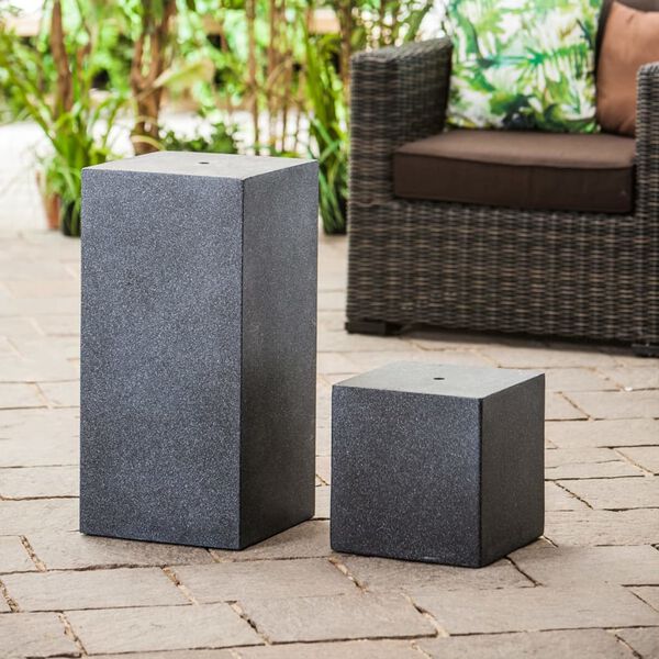 HEISSNER Terrassenbrunnen-Sockel Quader 39 x 39 x 68 cm Schwarz