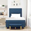 vidaXL Boxspringbett mit Matratze mit Kopfteil Blau 120 x 190 cm Stoff