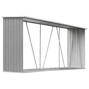 vidaXL Brennholzlager aus verzinktem Stahl 330x84x152 cm Grau