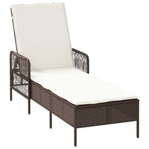 vidaXL Sonnenliege mit Kissen Braun 157 x 55 x 92cm Poly-Rattan