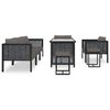 vidaXL 8-tlg. Garten-Lounge-Set mit Auflagen Poly Rattan Anthrazit