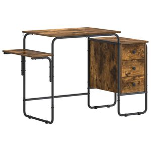 vidaXL Schreibtisch mit Stauraum R&auml;uchereiche 120 x 50 x 75 cm