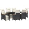 vidaXL Garten Essgruppe 7 stk. Schwarz Poly-Rattan