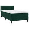 vidaXL Boxspringbett mit Matratze Dunkelgr&uuml;n 100x200 cm Samt