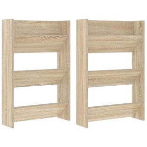 vidaXL Wand-Schuhschr&auml;nke 2 Stk. Sonoma-Eiche 60x18x90cm Holzwerkstoff