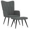 vidaXL Relaxsessel mit Hocker Dunkelgrau Stoff