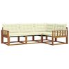 vidaXL Outdoor-Sofagarnitur mit Kissen 4 pcs Natur und Creme