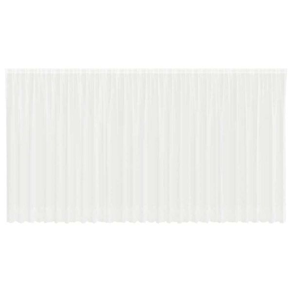 vidaXL Spitzenvorhang mit Vorh&auml;ngen Floral Wei&szlig; 245 x 750 cm Polyester