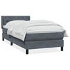 vidaXL Boxspringbett mit Matratze Dunkelgrau 80x220 cm Samt
