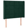 vidaXL Kopfteil mit Ohren Dunkelgr&uuml;n 103x16x118/128 cm Samt