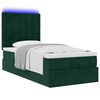 vidaXL Ottoman-Bett mit Matratzen & LEDs Dunkelgr&uuml;n 80x200 cm Samt