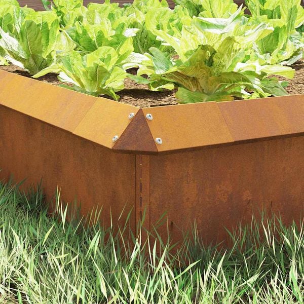 vidaXL Schneckenzaun Rostig 13,5 x 13,5 x 25 cm Wetterfeststahl