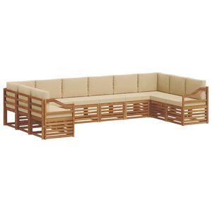 vidaXL Outdoor-Sofagarnitur 10 stk. Natur und Beige