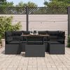 vidaXL Garten-Sofa-Set mit Kissen 7 pcs Schwarz