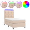 vidaXL Boxspringbett mit Matratze & LED Cappuccino-Braun 100x200cm
