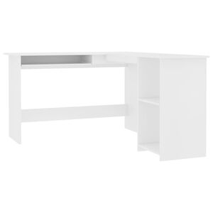 vidaXL Eckschreibtisch in L-Form Wei&szlig; 120x140x75 cm Holzwerkstoff