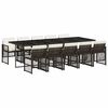 vidaXL 11-tlg. Garten-Essgruppe mit Kissen Braun Poly Rattan