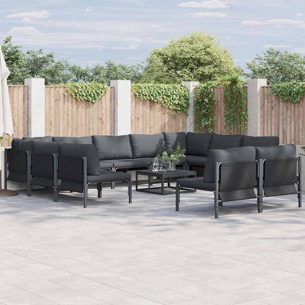 vidaXL Garten-Sofa-Set 12 pcs Anthrazit Stahl
