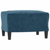 vidaXL Sessel mit Hocker Blau 60 cm Samt