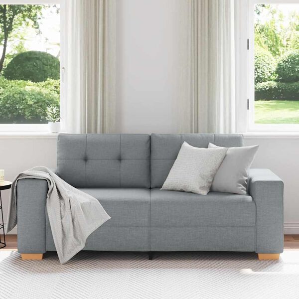 vidaXL Zweisitzer-Sofa Hellgrau 180x77x82 cm Stoff