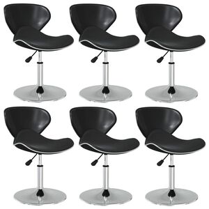 vidaXL Esszimmerst&uuml;hle 6 Stk. Schwarz Kunstleder