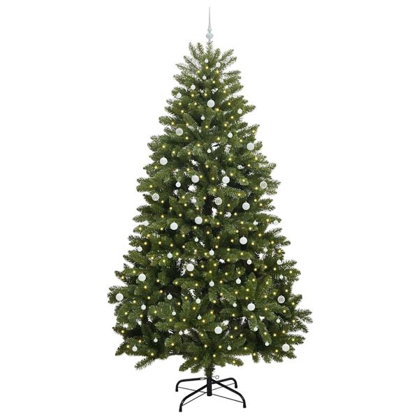 vidaXL K&uuml;nstlicher Weihnachtsbaum Gr&uuml;n 300 cm PVC und Metall