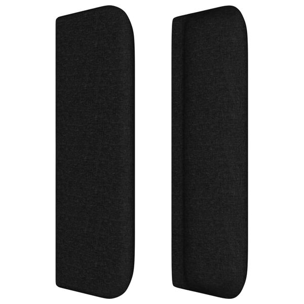 vidaXL Kopfteil mit Ohren Schwarz 163x16x78/88 cm Stoff