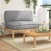 vidaXL Sofa Set mit Kissen Uni Grau 120 x 92 x 69 cm Massivholz Akazie
