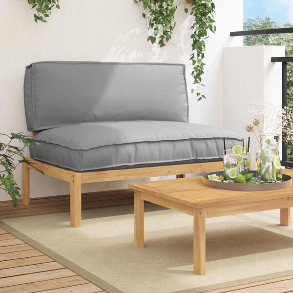 vidaXL Sofa Set mit Kissen Uni Grau 120 x 92 x 69 cm Massivholz Akazie