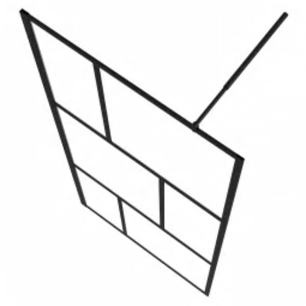 vidaXL Duschwand f&uuml;r Begehbare Duschen mit Hartglas Schwarz 90x195 cm