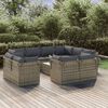 vidaXL 12-tlg. Garten-Lounge-Set mit Kissen Grau Poly Rattan