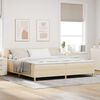 vidaXL Boxspringbett mit Matratze Creme 200 x 200 cm Polyester