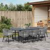 vidaXL Garten Essgruppe 9 pcs Grau Poly-Rattan