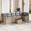 vidaXL Gartensofa-set mit Kissen 8 pcs Beige Poly-Rattan