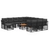 vidaXL Outdoor-Sofagarnitur 13 pcs Schwarz und Dunkelgrau Polyester