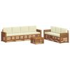 vidaXL Sofagarnituren 8 stk. Natur und Creme Massivholz Akazie