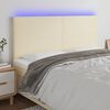 vidaXL LED Kopfteil Creme 200x5x118/128 cm Kunstleder