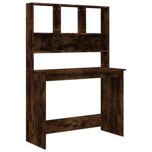 vidaXL Schreibtisch mit Regal R&auml;uchereiche 102x45x148 cm Holzwerkstoff
