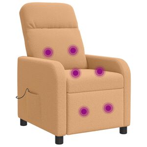 vidaXL Massage Relaxsessel Beige Boucl&eacute;