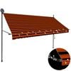 vidaXL Einziehbare Markise Handbetrieben mit LED 300 cm Orange Braun