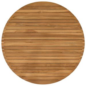 vidaXL Tischplatte &Oslash; 90 x 3,5 Rund Massives Teakholz Natur