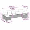 vidaXL Sofa Set mit Kissen mit Speicher 7 pcs Schwarz Poly-Rattan