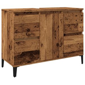 vidaXL Waschbeckenunterschrank Altholz-Optik 80x33x60 cm Holzwerkstoff