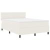 vidaXL Boxspringbett Creme und Wei&szlig; 160 x 200 cm Cordstoff
