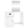 vidaXL Schminktisch mit LED Hochglanz-Wei&szlig; 90x50x132,5cm Holzwerkstoff