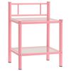 vidaXL Nachttisch Rosa Transparent 45x34,5x60,5 cm Metall und Glas